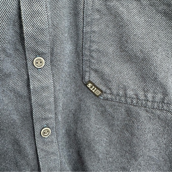 5.11 511 Tactical Shirt Men's XL Blue Long Sleeve Snap Button Up Cotton Pockets - Picture 4 of 6